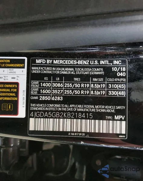 2019 Mercedes-Benz Gle 400 4Matic from USA, damaged, VIN 4JGDA5GB2KB218415